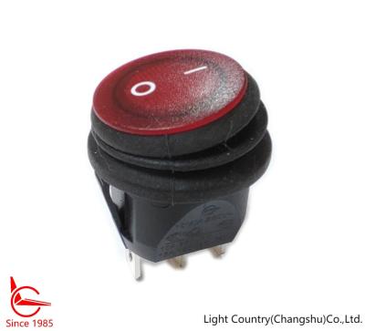 China Easy Installation Round Waterproof Power Switch, φ 20mm, with Red Light, >10,000 life cycles. for sale
