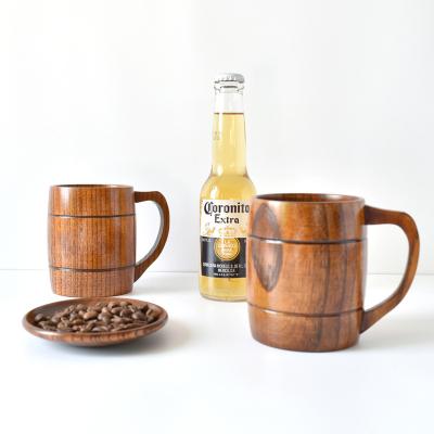 China 380mL Handmade Wooden Beer Mug Jujube Eco Friendly Coffee Cups for sale