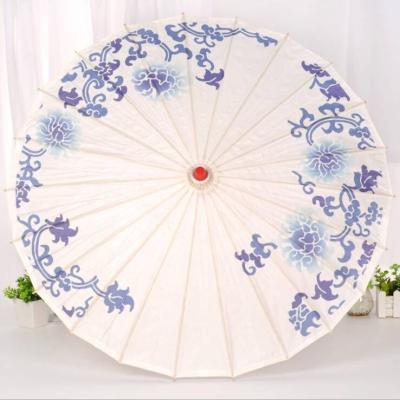 China 82cm Dance Props Umbrella Peony Flower Cloth Ceiling Hanging Parasol Umbrellas for sale