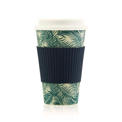 China Multicolor Bamboo Fiber Coffee Mug 500ml Biodegradable Reusable Coffee Cups for sale