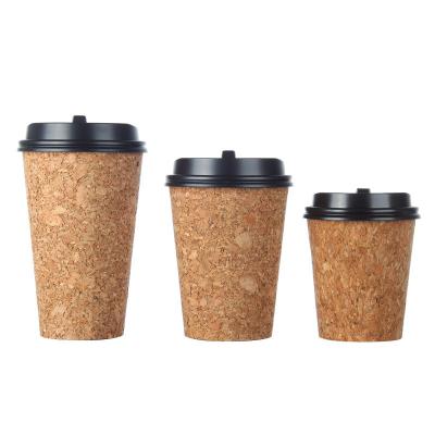 China Cork Take Away Paper Cup 420ml 500ml Commercial Kraft Paper Coffee Cup for sale