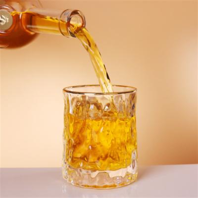 China taza de cristal del whisky de 7 onzas de la taza del estilo del agua bola nórdica de cristal glacial irregular de la cerveza de la alta en venta