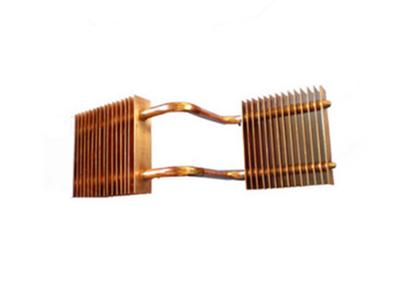 China Soldered Copper Fin Pipe Heat Sink With 2Pcs Heat Pipe Used In Processor for sale