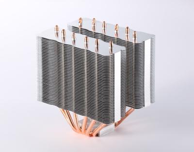 China Hoher leistungsfähiger Computer CPU-Kühlkörper/Kupferrohr-Kühlkörper mit spaltender Flosse zu verkaufen