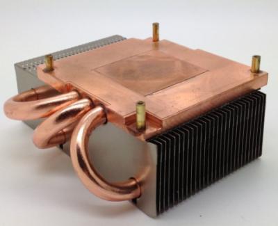 China 120W Copper Base Plate Aluminum Fin Copper Pipe Heat Sink For CPU Cooling for sale