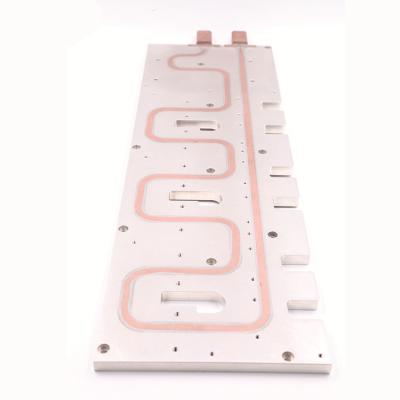 China Flat Copper Pipe Heat Sink Water Cooling Plate For Electrical Devices for sale