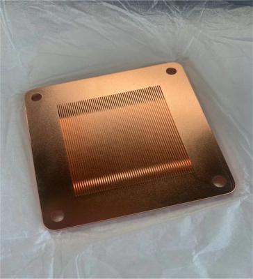 China Slotting Copper Cold Plate Heat Sink , Microgrooved Skived Fin Heat Sink for sale