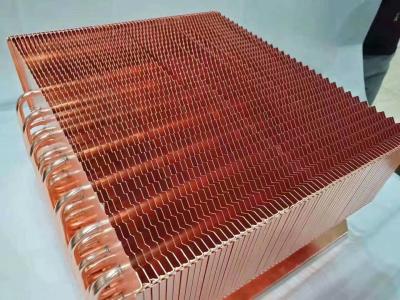 China Pure Copper Base Copper Fin Copper Pipe Heat Sink Module Gold Plating High Power for sale