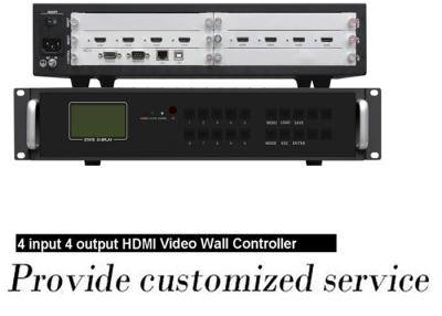 China HDMI 4 In 4 Out 4K Video Wall Controller 2x2 RJ45 female ports For 9 Screens for sale