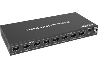 China 18Gbps 4k HDMI HDCP 2.2 4x4 Video Switcher Metal Enclosure for sale