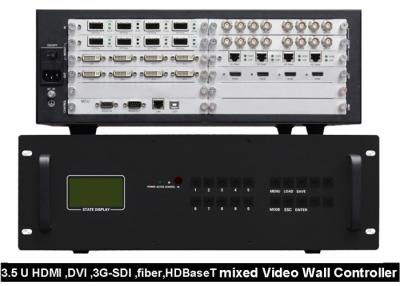 中国 顧客用HDMI DVIのビデオ壁のコントローラー3G SDI繊維HDBaseTは混合した 販売のため
