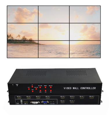 China FCC CE Rohs 1 IN 9 OUT Video Matrix 3x3 TV Video Wall Controller With 9 Screens for sale
