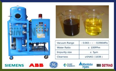 China Efficient Vacuum Lubricating Oil Purifier 35kw 1550mm Carbon Steel for sale