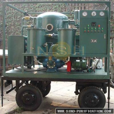 China Mobile Type Transformer Oil Purifier Machine , Electric Heater Custom Color Oil Treatment Machine for sale
