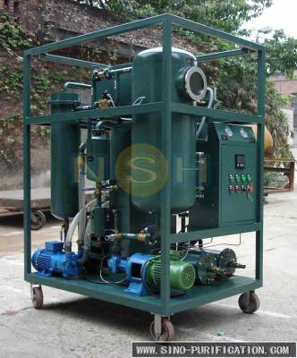 China Dehydration Turbine Oil Purifier 600~18000LPH Recycling Mobile Type With Trailer for sale