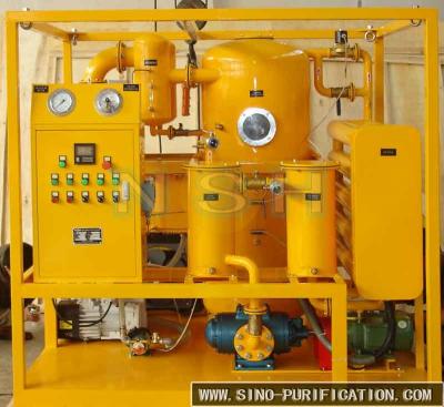China Phosphate Ester Fluids Vacuum Oil Purifier Stainless Steel Oil Purification Machine oil treament for sale