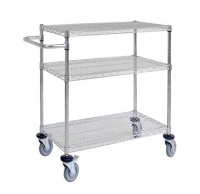China 3 Layers Cleanroom Eletronic Wire ESD Shelf Trolley Stainless Steel en venta