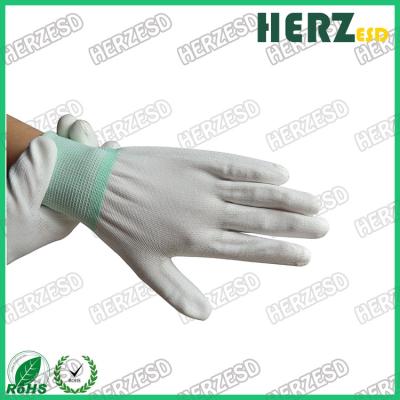 China Anti Static ESD Top Fit Glove Laboratory Carbon PU Palm Fit Gloves for sale
