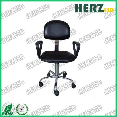 China Cleanroom Antistatic Chairs ESD Office Swivel Stools Lab Chair With Armrest for sale