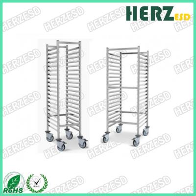 China Carbon Steel SMD SMT ESD PCB Shelf Chrome Wire Storage Shelving Rack Trolley Cart for sale