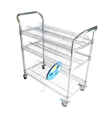 China Movable ESD Storage Shelves Single / Double Peak Wire Structure With Caster / Handle en venta
