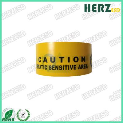 China ESD PVC / PE Antistatic Adhesive Warning Tape With Yellow Color And Black Painting for sale