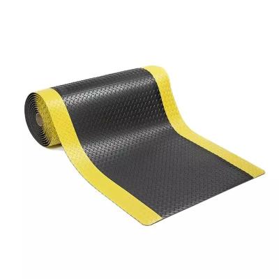 China Industrial Yellow Black Antistatic Standing Flooring ESD Antifatigue Mat For Factory Workers for sale