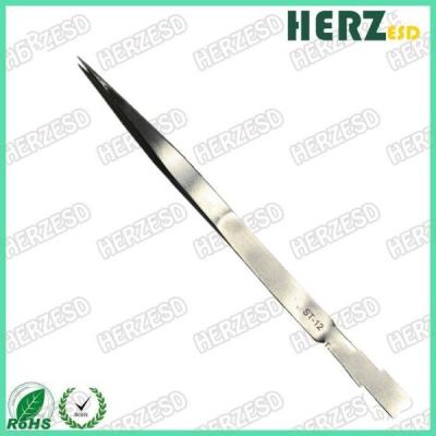 China Clean Room Stainless Steel Tweezers ST-12 Straight Needle Nosed Type Anti Acid for sale