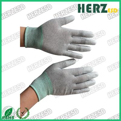 China Electronic Workshop ESD Safe Gloves , Anti Static Work Gloves PU Finger Tip Coating for sale