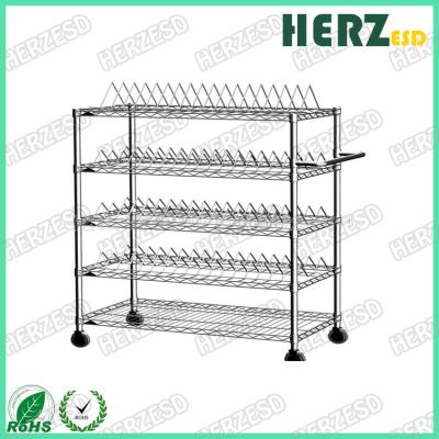 China Movable ESD Storage Shelves Single / Double Peak Wire Structure With Caster / Handle for sale