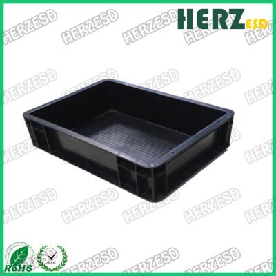 China Black Color Anti Static Storage Boxes Surface Resistance 103-109 Ohms for sale