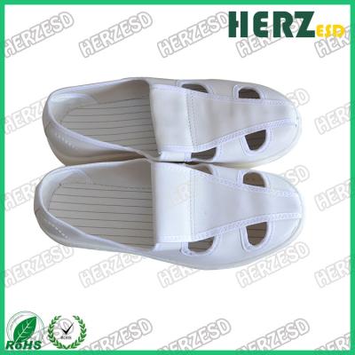 China ESD Cleanroom Slipper Washable PVC Sole ESD Cleanroom Shoes , Anti Static Shoes White Color for sale