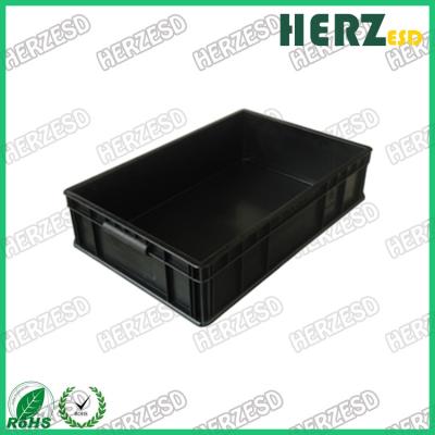 China Plastic Material ESD Storage Box / Circulation Box Surface Resistance 10e3-10e9 Ohms for sale