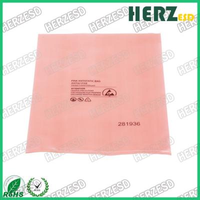 China O material ESD do filme do PE que protege sacos, ESD cor-de-rosa ensaca a espessura 0.075mm à venda