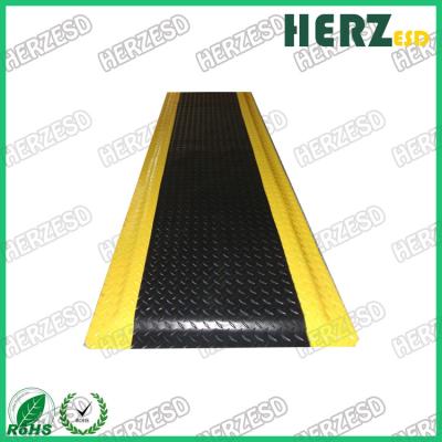China Yellow And Black ESD Rubber Mat With PVC / EPDM Foam / Rubber Material for sale