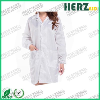 China Beautiful Anti Static Gown , Clean Room Clothes For Protect Against Static Build Up for sale