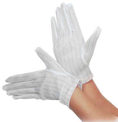 China High Dexterity 10e10 Ohm Polyester Cleanroom ESD Hand Gloves for sale