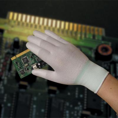 China o dedo de nylon da palma do ohm 10e9 revestiu anti luvas estáticas da mão do ESD à venda