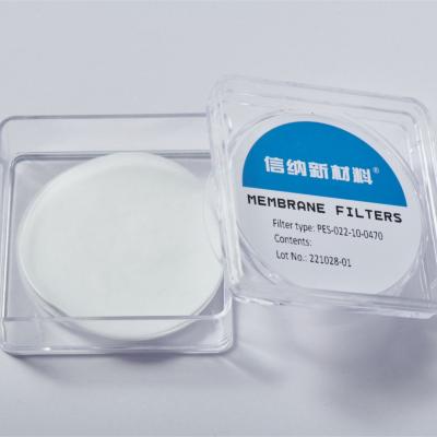 China 47mm Membrane Disc Filter Non Sterile 0.22 Micron PES Filter For Aqueous Filtration for sale