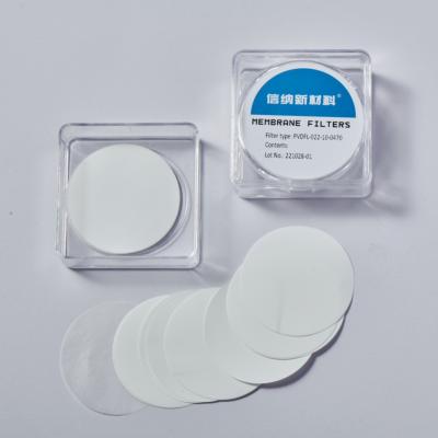 China 0.22μm 47mm Disco de filtro de membrana PVDF hidrofóbico Não estéril 50/Pk à venda