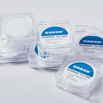 China 0.22 μm 47 mm Disco de filtro de membrana PVDF hidrofílico para pesquisa biomédica à venda
