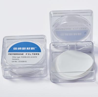 China 0.45 Micron PVDF Membrane Disc Filter Hydrophobic Polyvinylidene Fluoride Filter for sale