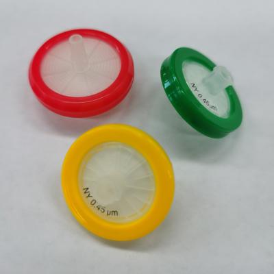 Chine Filtres de seringue de laboratoire en nylon Porosité 0,45 μm Diamètre φ33 mm Non stérile à vendre