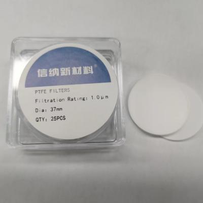 中国 1.0μm 水利性PTFE膜フィルタ 実験用液体フィルタリング用 販売のため