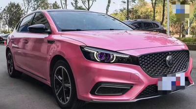 China Lipstick Powder Barbie Metallic Pink Car Wrap Bubble Free Swipeable for sale