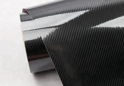 China Adhesive Black Carbon Fiber Car Vinyl Wrap 5D High Gloss Carbon Fiber Wrap for sale