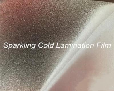 China Semi Clear Sparkle Cold Lamination Film 0.5mm Glitter Cold Lamination Film for sale