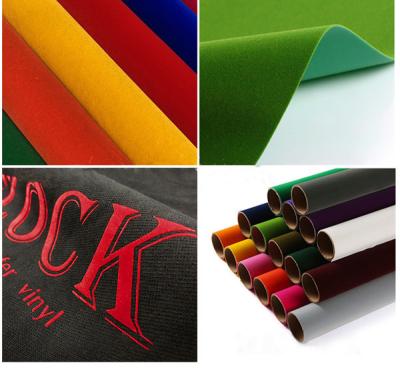 China Stretchable Vinyl Flock Heat Transfer Film Roll 230 Micron For T-Shirt And Textile for sale