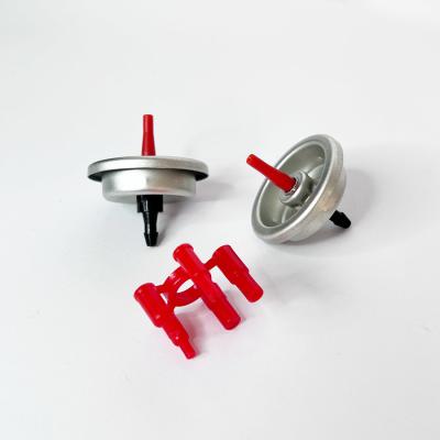 China Metal & Plastic Gas Refill Valve with Red Plastic Butane Gas Stem for sale