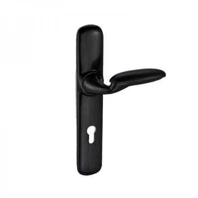 China Bugatti Modern Brass Entry Door Hardware Handle Ancient Black Color for sale